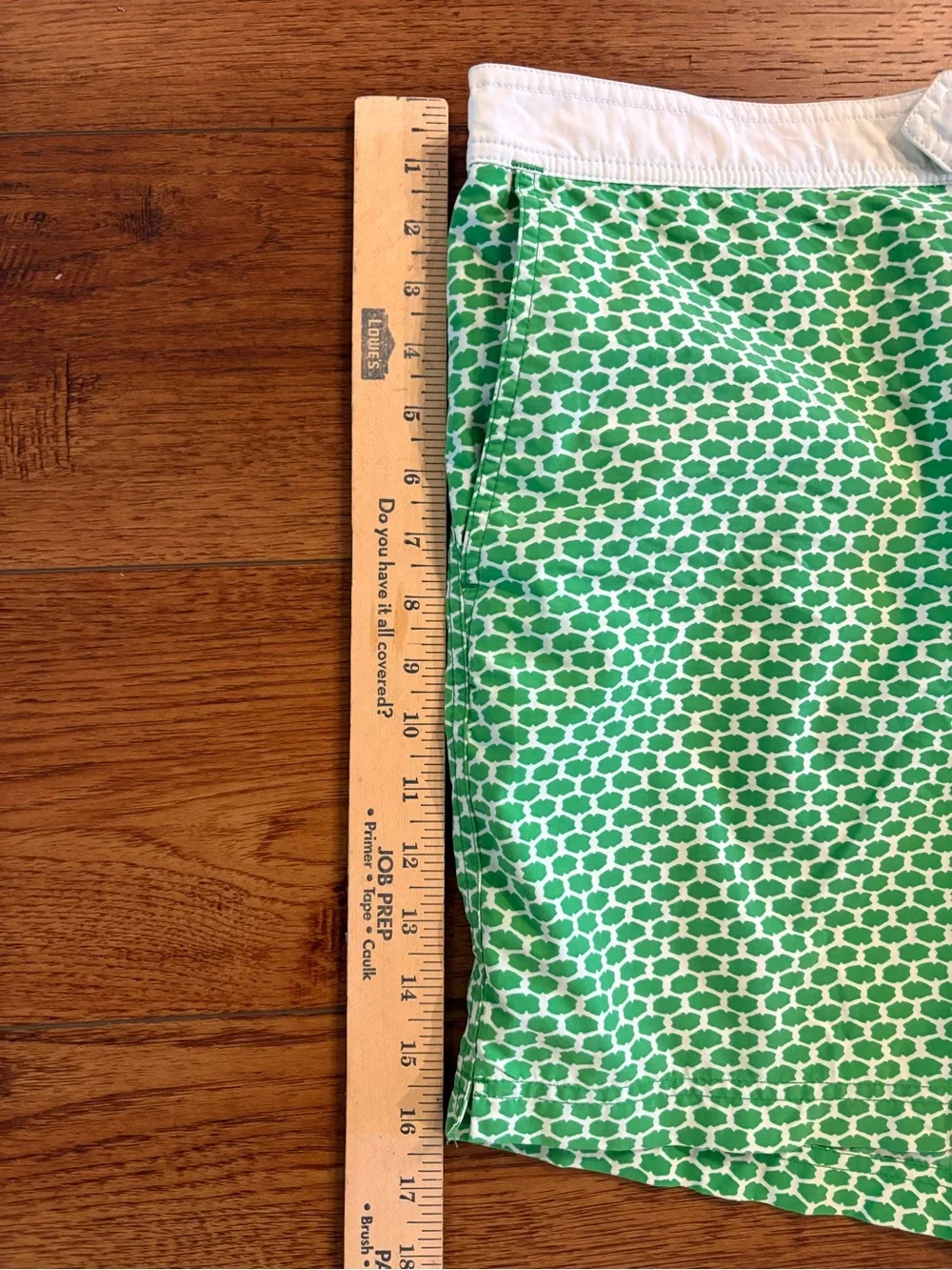 J.Crew Men’s Green Print Swim Trunks Size 36 Preppy